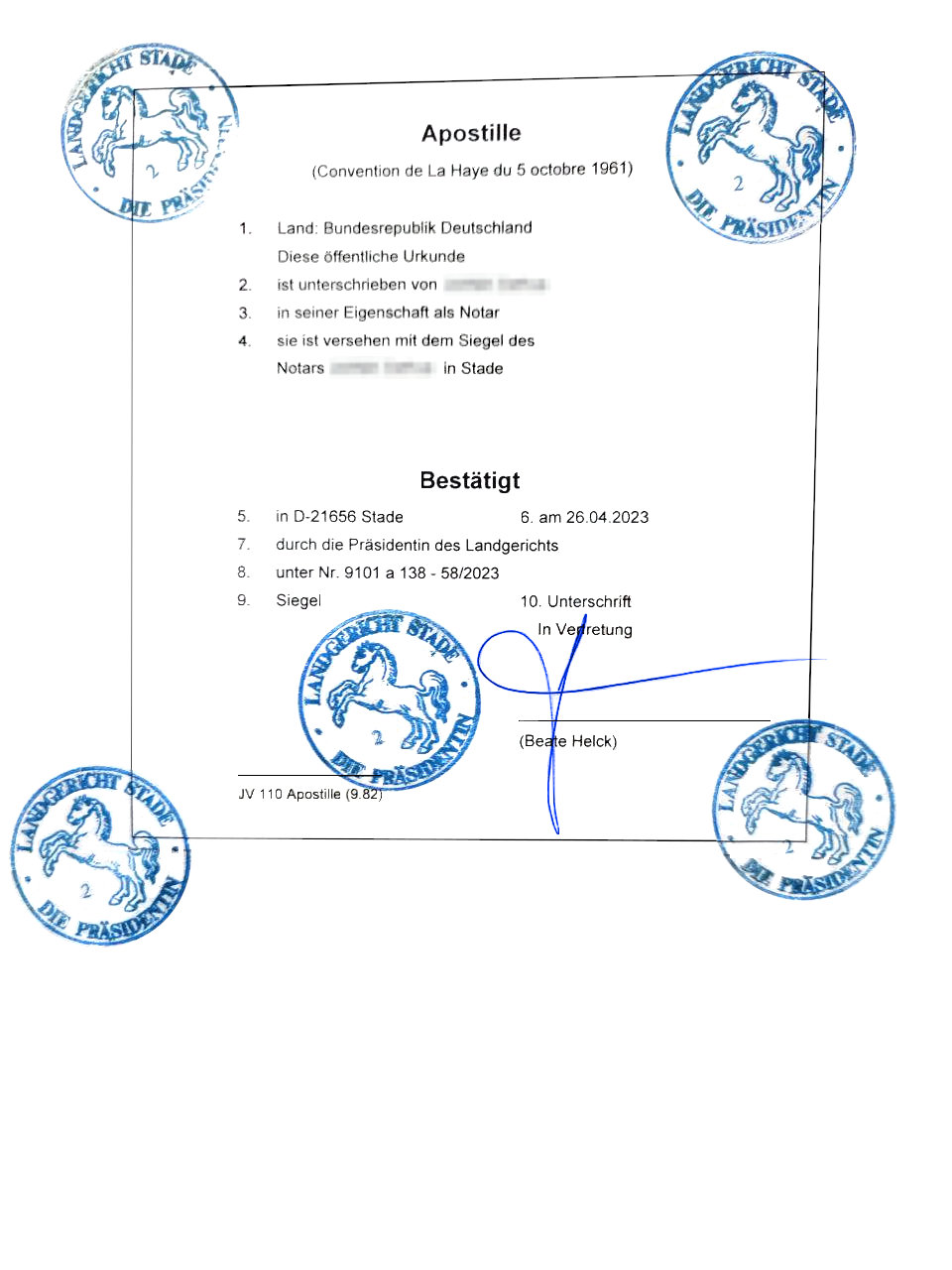 Apostille Landgericht